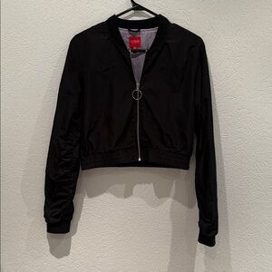 GUESS Women's Sleek Black Bomber Jacket